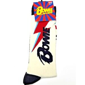 Retro David Bowie Official‎ Merchandise Ivory Unisex  Sock Mens Shoe Sz 7-12 NEW